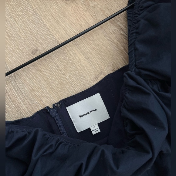 Reformation Navy Marielle Dress - Picture 7 of 8